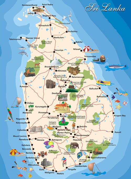 Sri Lanka Tourist Map